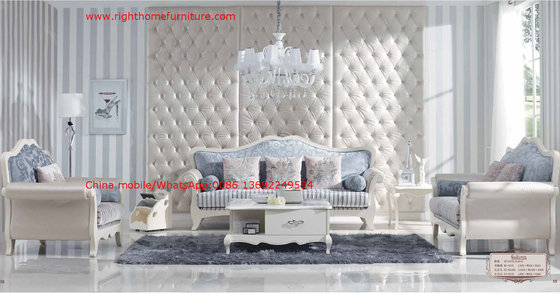 Luxury Fabric Sofa set in 1+2+3 seat  used Rubber wood frame and Plywood with High density sponge infilled
