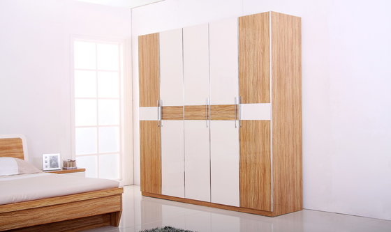 New Furniture design in shinely style for home bedroom set Bespoke Armoire and wardrobe with handle door