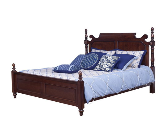 Rubber Wood made bedroom furniture in Special design Modern Headboard with wood  slat shipping from Shenzhen to Africa