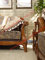 European Country Style Classic Solid Wooden Sofa Made by Italy Leather and Fabric Sofa Set