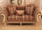 High End Romantic Sofa set made by Solid Wooden Frame with Leather and Fabric Cushion