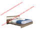 Modern design king Bed in melamine MDF board furniture and Leather upholstered headboard