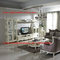 Neoclassical Living Room Furniture by Pure white Wall Unit and Coffee table with Luxury Sofa set