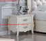 Ivory Classic Bed side table with wooden drawers for Nightstand design used by Hotel and Villa Furniture