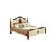 Crown of ancient Rome Rubber headboard bed in natural wood and column with Theropods legs open door wardrobe cabinet