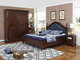 Rubber Wood made bedroom furniture Cheap malaysia imported Solid wood bed high quality PU leather Headboard Upholstured