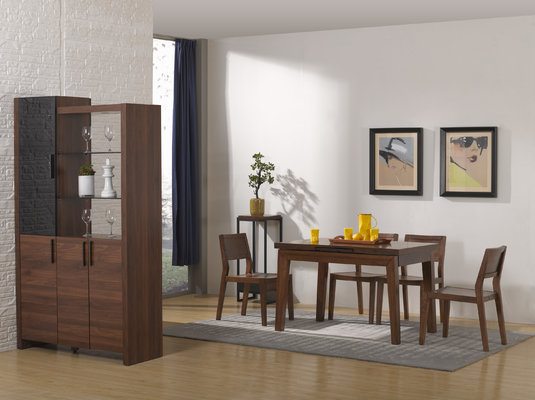 2016 Nordic Design Small Dining room furniture by Enlargeable Tables with Chairs and Wine Cabinet