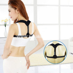 China Adjustable Back Posture Corrector Shoulder Band Correction Belt for Women and Men. material is Foam. Black color. supplier
