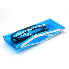 China Designed PVC Zipper Small Plastic Bags with Zipper.Size :Length 21cm. Height12cm. 0.13MM Blue PVC material . supplier