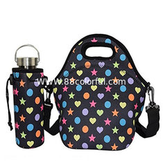 China High level outdoor picnic insulated neoprene lunch tote with water bottle cover.Size:30cm*30cm*16cm supplier