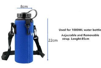 China Neoprene Water Bottle Holder with Adjustable shoulder strap.size is 22cm*8cm, SBR material. supplier