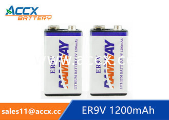 China 9V battery 1200mAh smoke detector battery, fire detector battery, long self life 10 years supplier