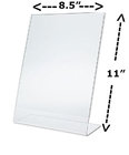 wholesale Hot sell Acrylic 8.5 x 11 Slanted Sign Holders with 6 packs