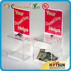 Waterproof Lockable Acrylic Donation / Suggestion Boxes with Card Holders