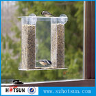 Wholesale acrylic window bird feeder with drain holes, removable tray and water trays ,strong suction cups new
