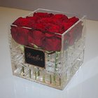Wedding decoration acrylic flower display container / clear acrylic rose box with lid