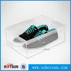 Customized color and logo printed acrylic shoe box, Factory Custom Made Clear Storage Shoe Box