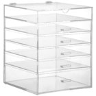 Hot clear 6 drawer  perspex / acrylic makeup organizer for wholesale