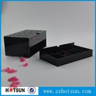 Custom made acrylic storage box cost-effective black acrylic box with two drawer