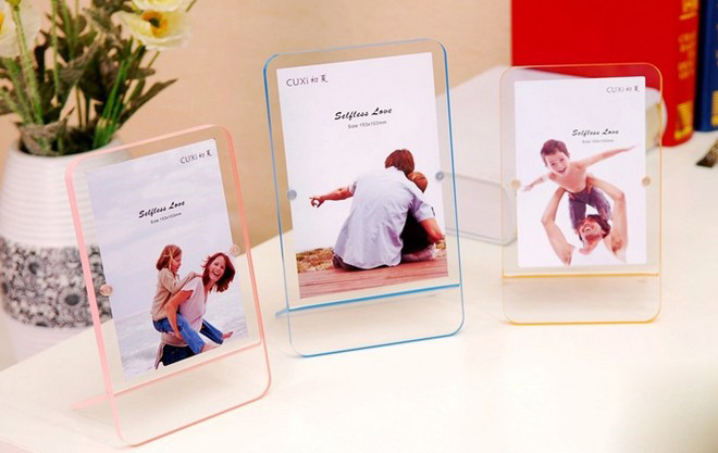 Double sided 6x4 acrylic photo frame with magnets,magnetic acrylic photo frames