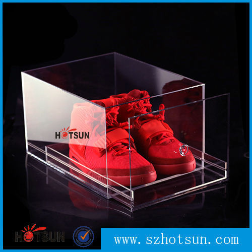 2016 New design acrylic shoe box/clear shoe box, Custom Shoe Box Manufacturer