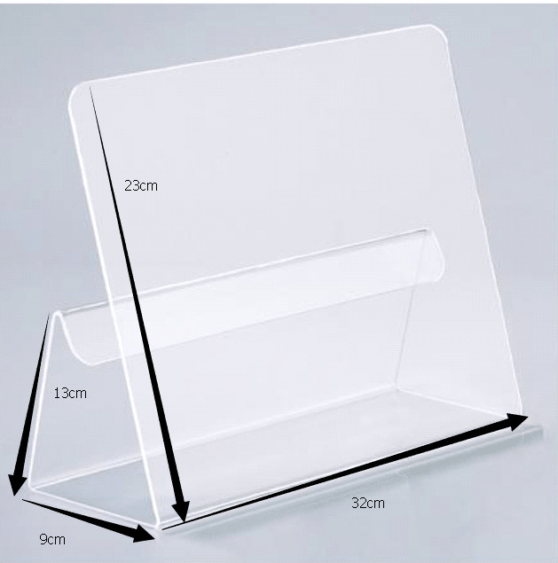 Clear Acrylic Postcard Display Plexiglass Book Stand Plastic Cookbook Holder