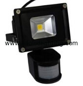 China COB 10W LED Flood Light PIR sensor IP65 black shell supplier