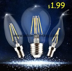 China Edision COB lamp LED Filament Bulb Candle Light E27 E14 End Cap Glass cover supplier