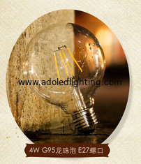 China G95 E27 4W Edison COG lamp LED Filament Bulb Light clear and forsted milky cover supplier