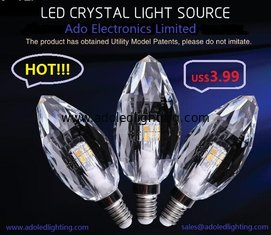 China 3W 5W  E14 Crystal candle light led lamp new design 110V 220V k5 crystal housing supplier