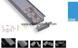 China C007 LED Strips triangle shape Aluminum Profile Anodized  6063 T5 Aluminum Alloy1M 2M 3M length CE clear milky cover supplier