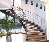 indoor carton steel frame modern design curved arc staircase stairs