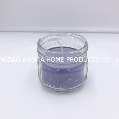 China Soy wax luxury candle jars glass decoration qingdao glass with purple wax supplier