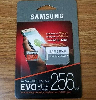 SAMSUNG 256GB Class10 UHS-1 Micro SD Micro SDXC MicroSDXC Card 80MB/s EVO PLUS
