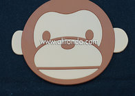 Cute thin coaster custom cartoon monkey girls figures shape pvc silicone coaster promotion gifts