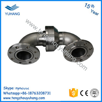 China Stainless Steel double elbow flange connection hydraulic rotary joint  high pressure water swivel joint supplier