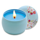 Hot European candle gift sets Custom retro patterns travel metal jar scented candle tin