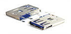 Usb Connector USB-AF90° Side vertical long blue