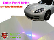 Satin Pearl White Car Wrapping Vinyl Film - White & Green Glitter