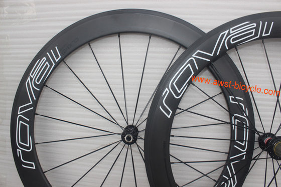 60mm clincher road bicycle front carbon wheel 3K matte finish basalt braking surface Novatec A291SB super light hub