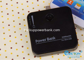 China 2200mAh Black Backup Power Bank Emergency Charger For Micro USB Device supplier