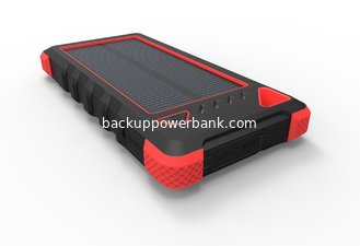 China Red 16000mAh IP67 Waterproof Shockproof Dustproof Portable Solar Power Bank supplier