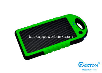 China Mobile Phone / Laptop 5000 mAh Shockproof Solar energy Power Bank supplier