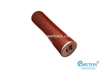 China Tube Mini Portable Wooden Power Bank 3000mAh for Iphones / Ipods supplier