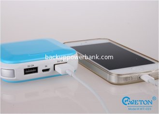 China Small Pocket Square Dual USB Power Bank For Cellphone / MP3 / MP4 supplier