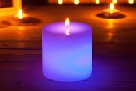 Flameless Paraffin Wax Colorful LED Candle for wedding decoration