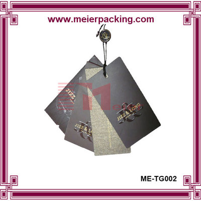 China Black cardboard hangtags/Custom Logo printed clothing tags/UV finshed paper hang tag ME-TG002 supplier