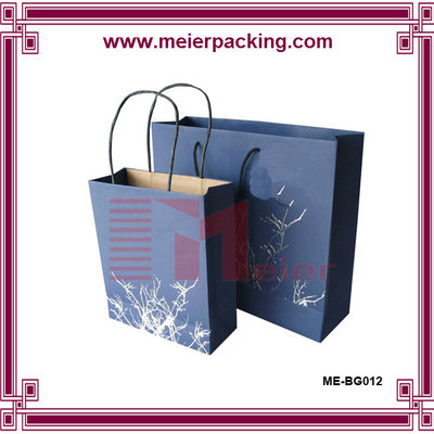 China Hot selling Christmas gift paper bag/CustomPaper Bags With Twisted Handles/Gift Paper Bag Blue  ME-BG012 supplier