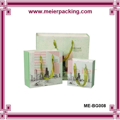 China Ribbon Handle Paper Shopping Bags/Medium Printed Paper Gift Bag/Shopping Paper Carrier Bag ME-BG008 supplier