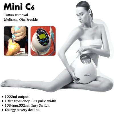 China Mini 1064/532nm Q Switched Nd:YAG Laser Tattoo Removal supplier